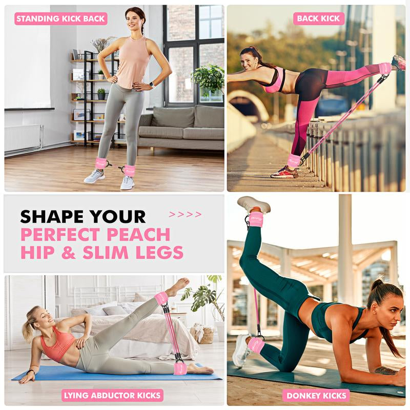 Ankle Resistance Bands with Cuffs, Ankle Bands for Working Out, Ankle Weights for Women