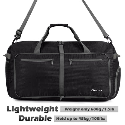 100L Travel Duffle Bags 32" Large Foldable Weekender Bag Waterproof Overnight Bag with Shoes Compartment for Camping