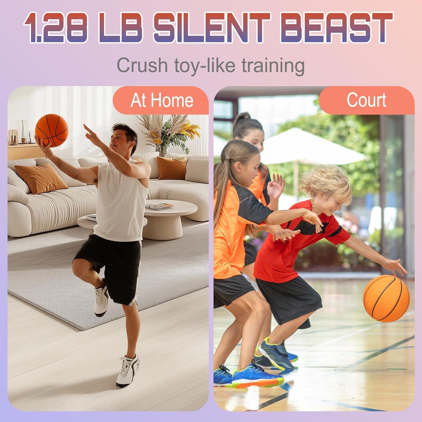 Experience the Ultimate Indoor Training with the Silent Basketball Size 7/29.5” - Quiet Dribbling and Realistic Bounce for Serious Players
