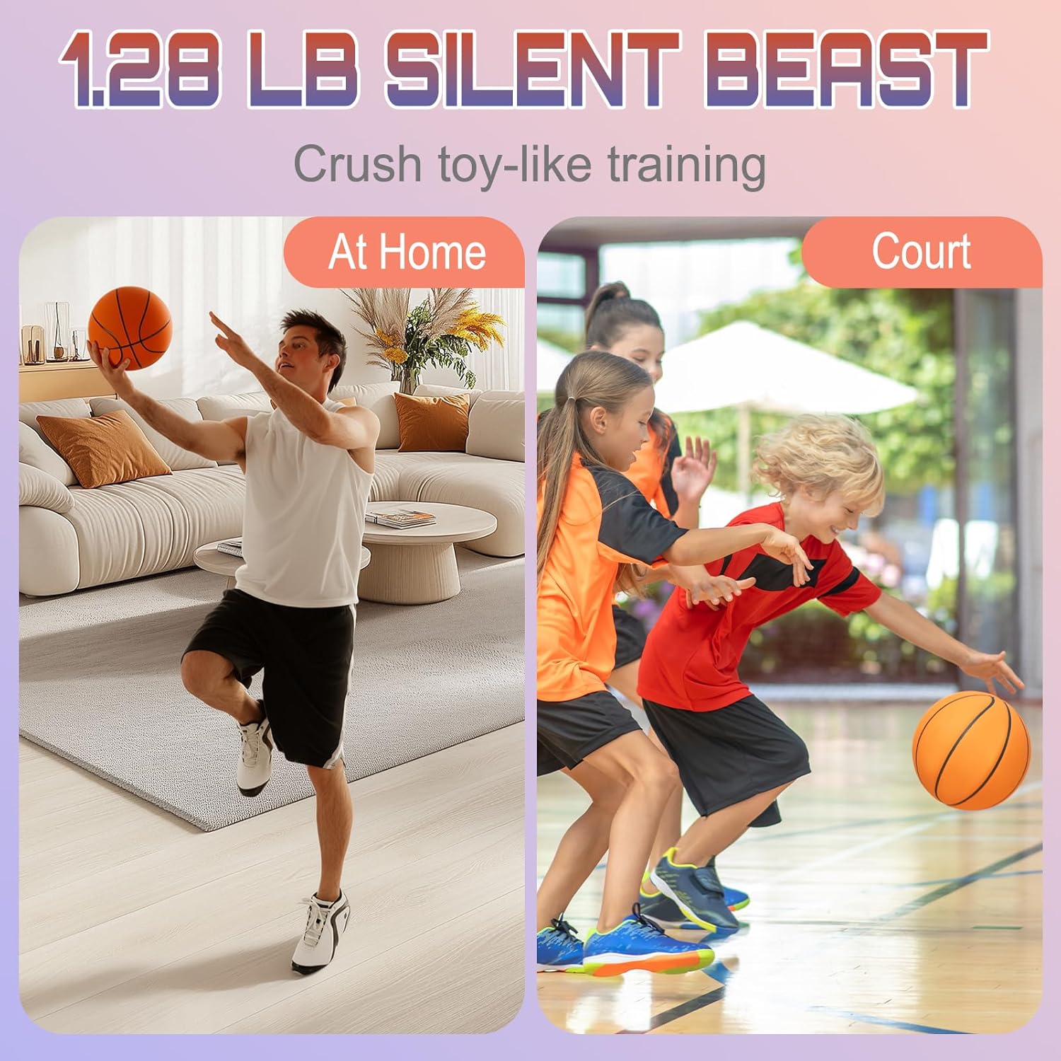 Experience the Ultimate Indoor Training with the Silent Basketball Size 7/29.5” - Quiet Dribbling and Realistic Bounce for Serious Players