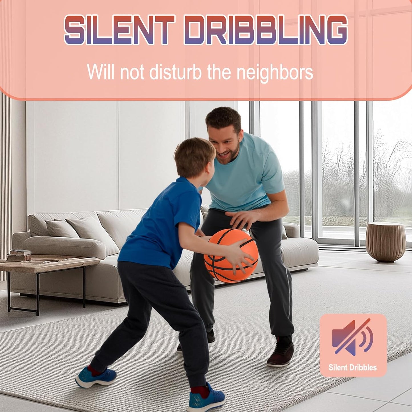 Experience the Ultimate Indoor Training with the Silent Basketball Size 7/29.5” - Quiet Dribbling and Realistic Bounce for Serious Players