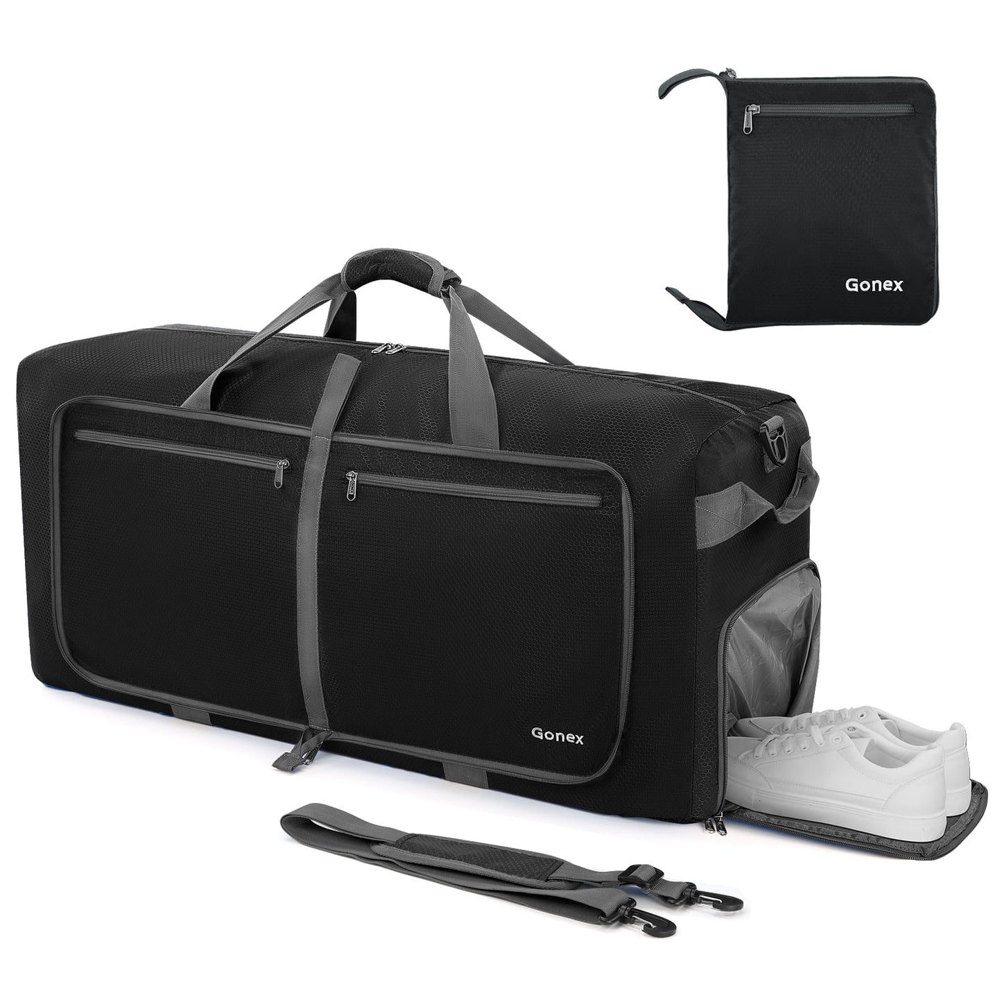 100L Travel Duffle Bags 32" Large Foldable Weekender Bag Waterproof Overnight Bag with Shoes Compartment for Camping