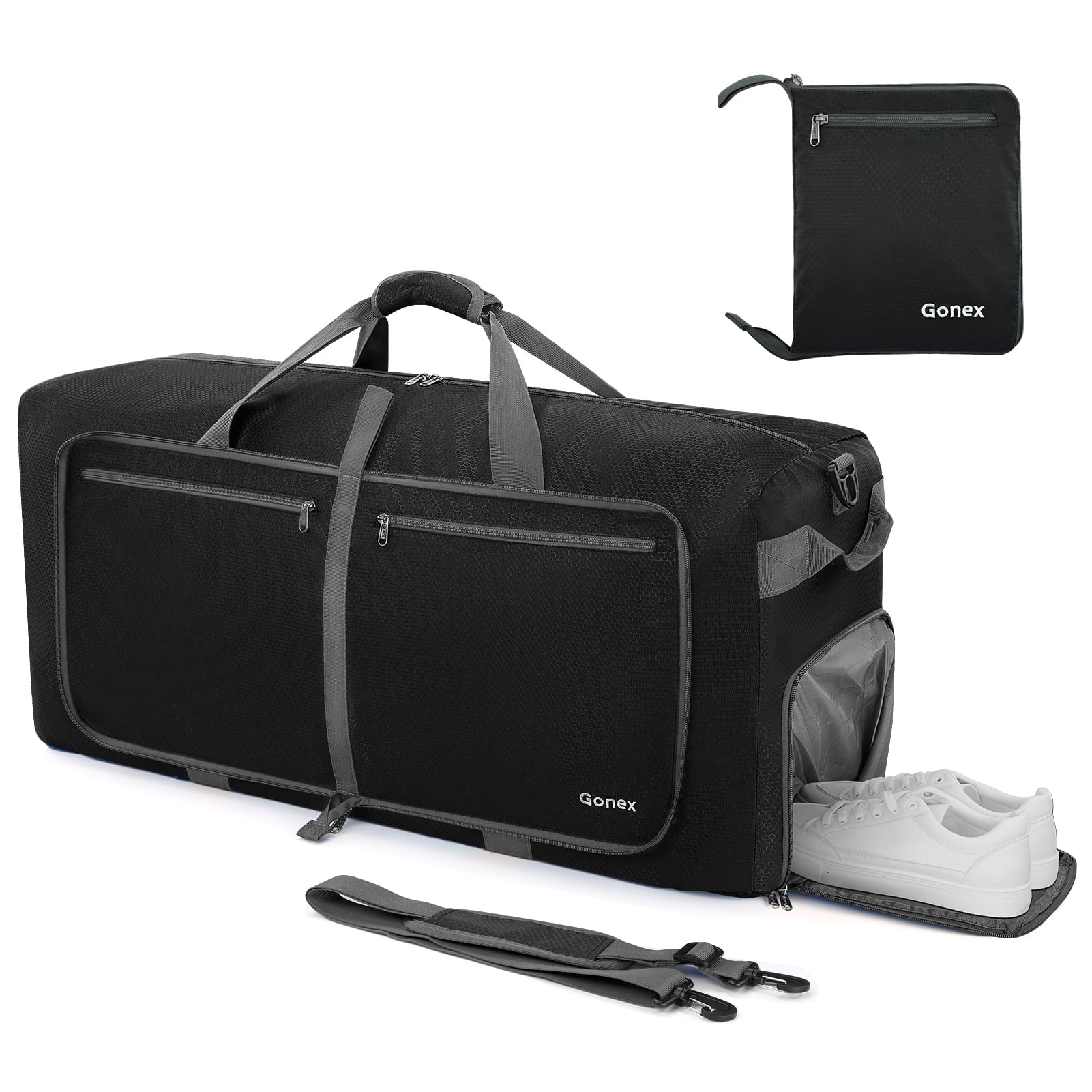 100L Travel Duffle Bags 32" Large Foldable Weekender Bag Waterproof Overnight Bag with Shoes Compartment for Camping