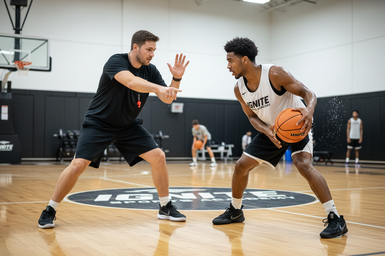 Basketball dribbling training session